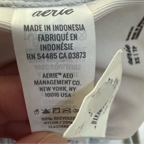 Aerie Ruched Bandeau Bikini Top in Lace Blue. NWT. Size XS - Picture 12 of 15